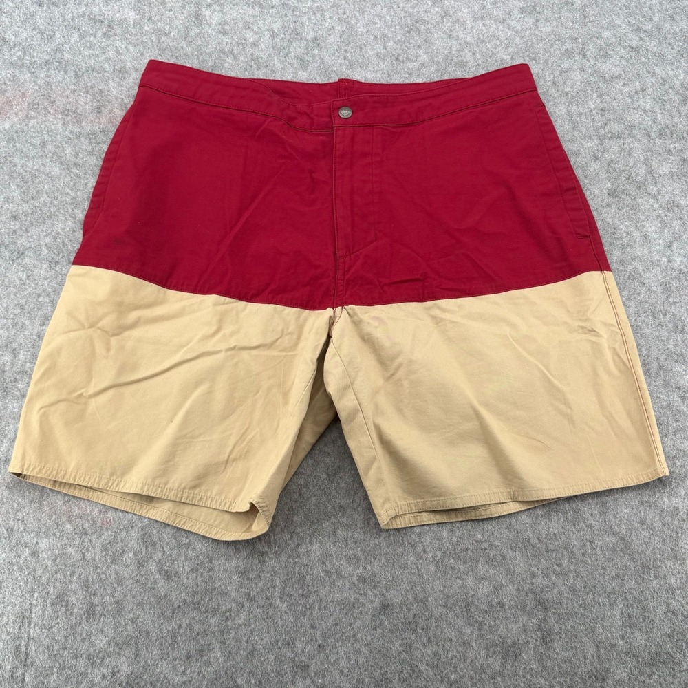 Patagonia Stand Up Shorts Mens 36 Red Khaki Organic Cotton Canvas 7 Inch Inseam